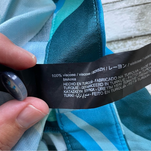 Zara Turquoise Retro Patterned The Safia Flare Pants - Picture 10 of 13